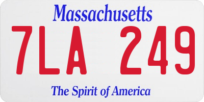 MA license plate 7LA249