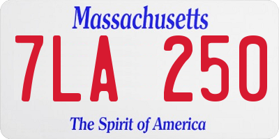 MA license plate 7LA250
