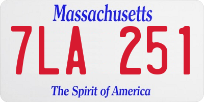 MA license plate 7LA251