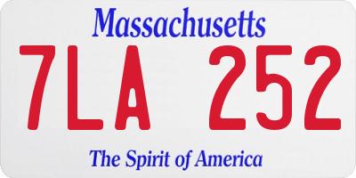 MA license plate 7LA252