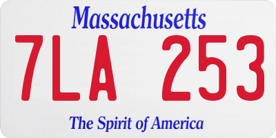 MA license plate 7LA253