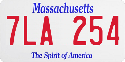 MA license plate 7LA254