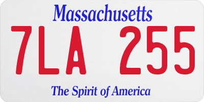 MA license plate 7LA255
