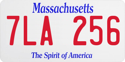 MA license plate 7LA256