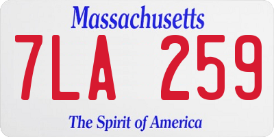 MA license plate 7LA259