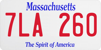 MA license plate 7LA260