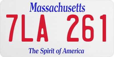 MA license plate 7LA261
