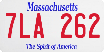 MA license plate 7LA262