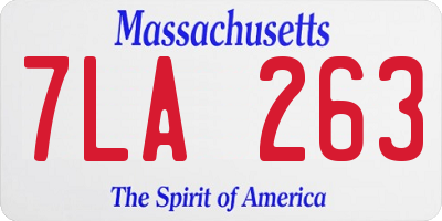 MA license plate 7LA263
