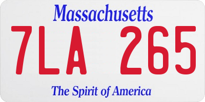 MA license plate 7LA265
