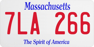 MA license plate 7LA266