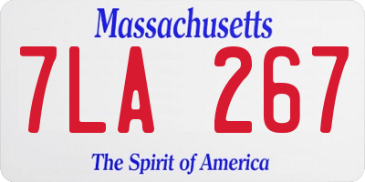 MA license plate 7LA267