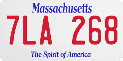 MA license plate 7LA268