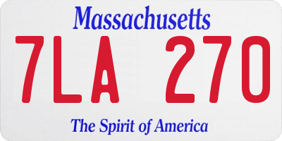 MA license plate 7LA270