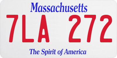 MA license plate 7LA272