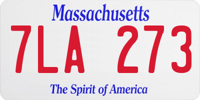 MA license plate 7LA273