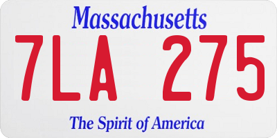 MA license plate 7LA275