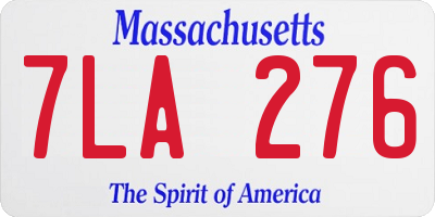 MA license plate 7LA276