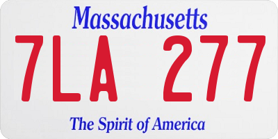 MA license plate 7LA277