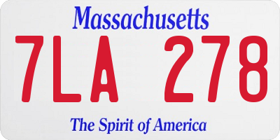 MA license plate 7LA278