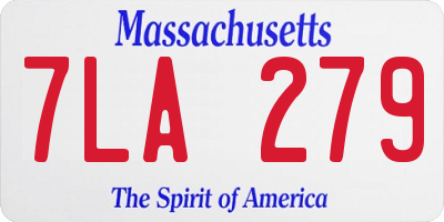MA license plate 7LA279