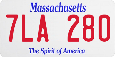 MA license plate 7LA280