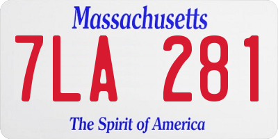MA license plate 7LA281