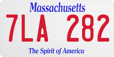 MA license plate 7LA282
