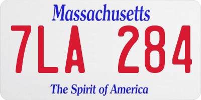 MA license plate 7LA284