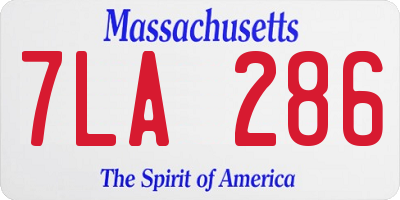 MA license plate 7LA286