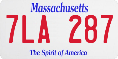 MA license plate 7LA287