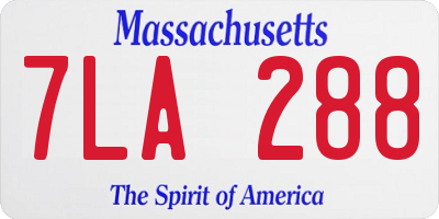 MA license plate 7LA288