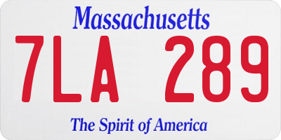MA license plate 7LA289