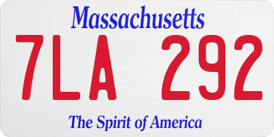 MA license plate 7LA292