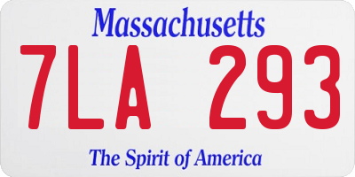 MA license plate 7LA293