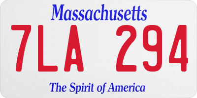 MA license plate 7LA294