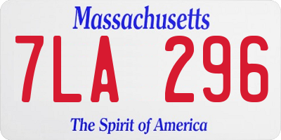 MA license plate 7LA296