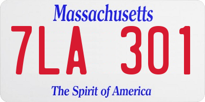 MA license plate 7LA301