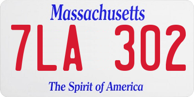 MA license plate 7LA302