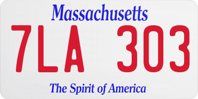 MA license plate 7LA303