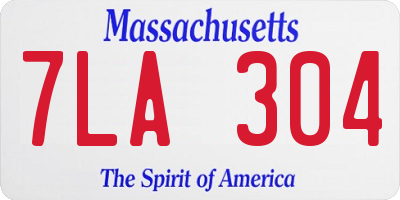 MA license plate 7LA304