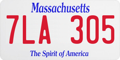MA license plate 7LA305