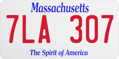 MA license plate 7LA307