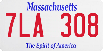 MA license plate 7LA308