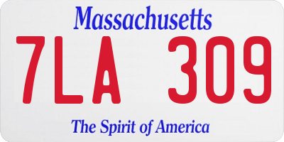 MA license plate 7LA309