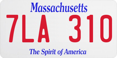 MA license plate 7LA310