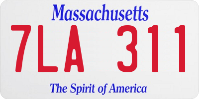 MA license plate 7LA311