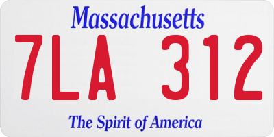 MA license plate 7LA312