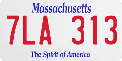 MA license plate 7LA313