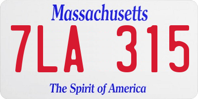 MA license plate 7LA315